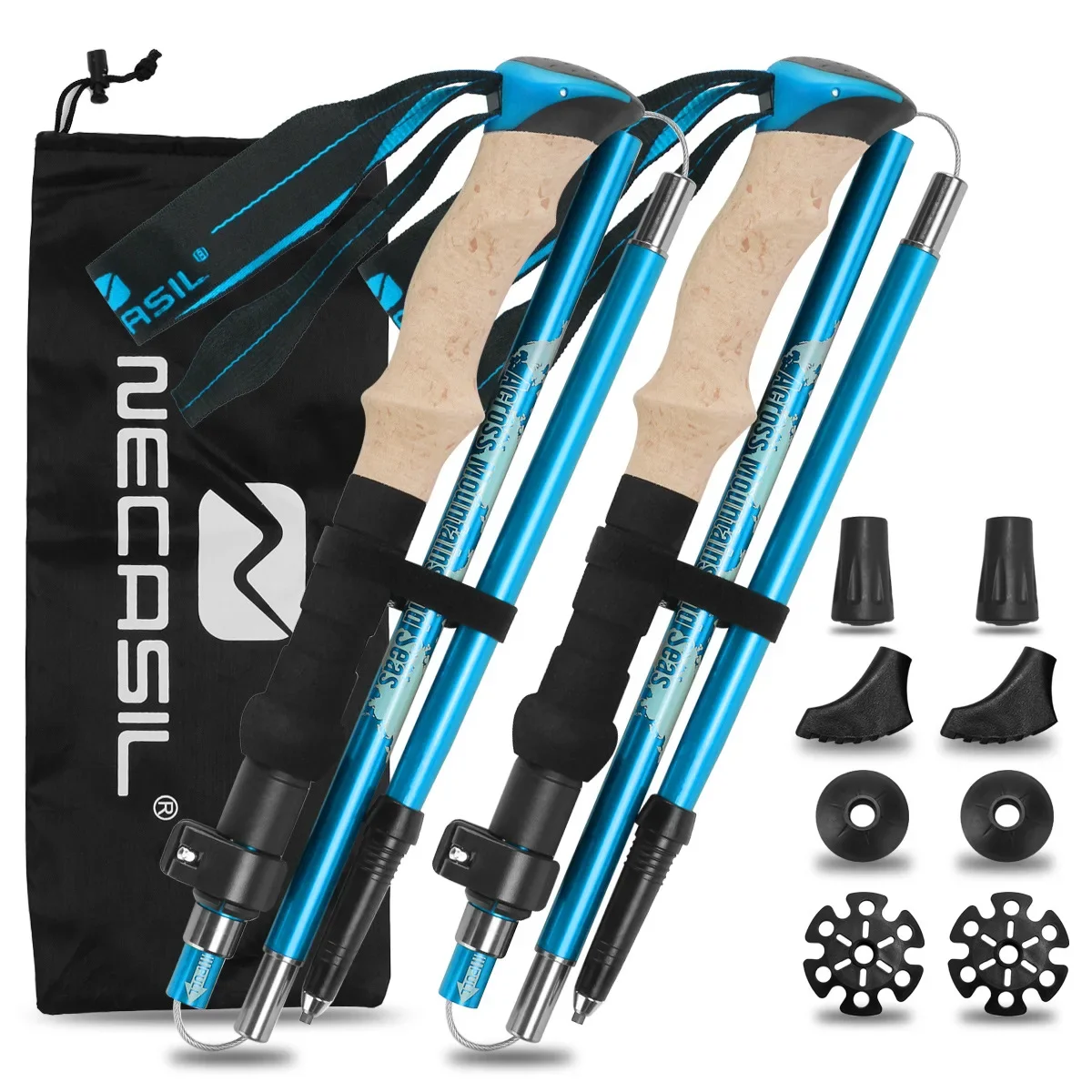 Trekking Pole Carbon - مجموعة من عصاتين خفيفتين الوزن قابلتين