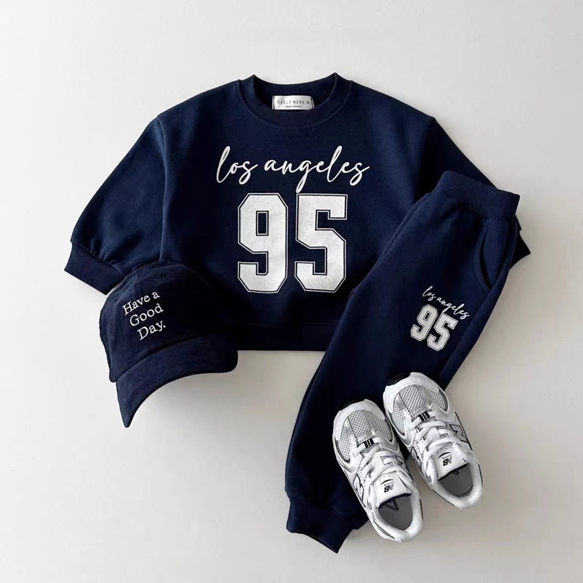 Running Gear Kids - الأولاد أرقام طباعة البلوز + السراويل