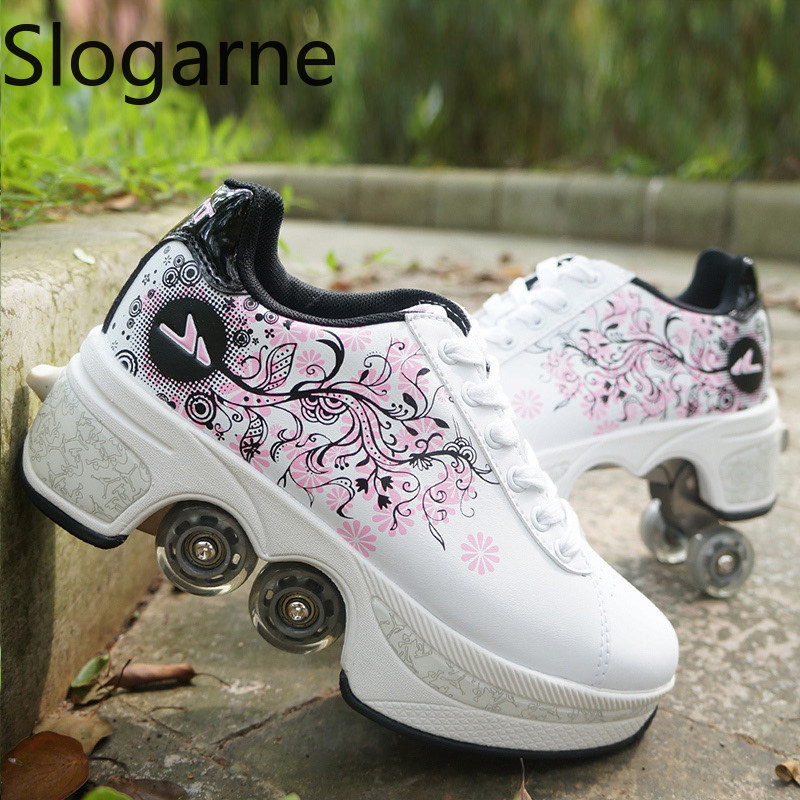 Running Shoes Women - النساء 4 عجلات تشوه زلاجات دوارة